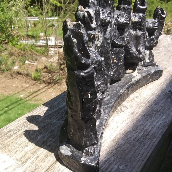 Vintage Brutalist Menorah hanukiah Ellen Lord Maccabees Cast Metal FLAWS - Picture 3 of 16